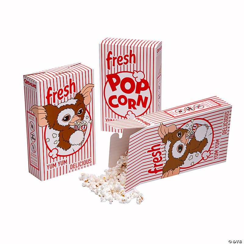 5 x 8 Gremlins Gizmo Red & White Fresh Popcorn Boxes - 12 Pc.