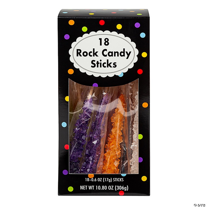 8 10.8 oz. Bright Color Rock Candy Sticks Assortment - 18 Pc.