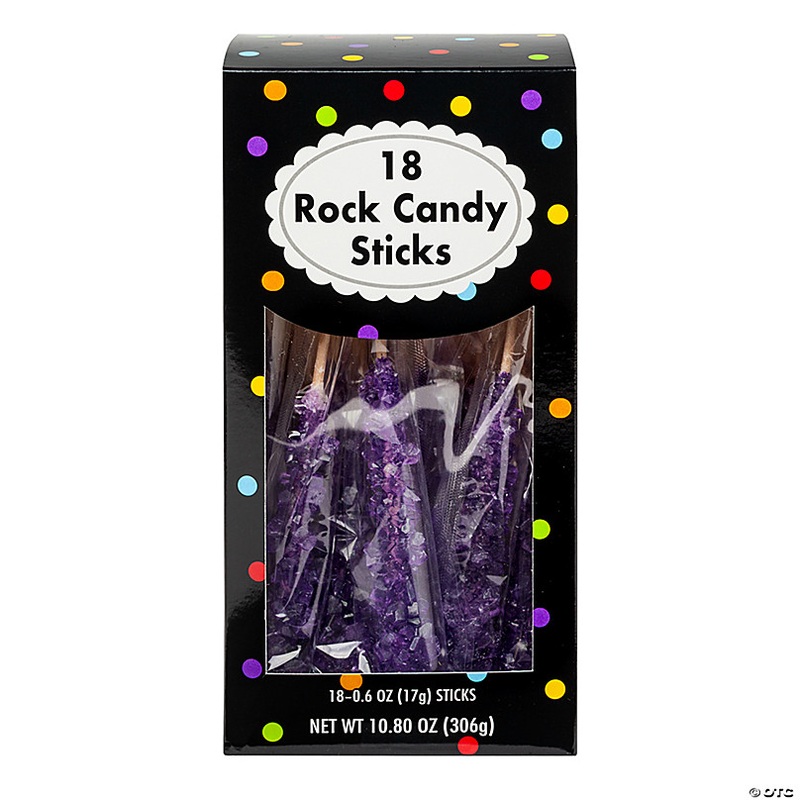 8 10.8 oz. Bright Purple Rock Candy Sticks - 18 Pc.