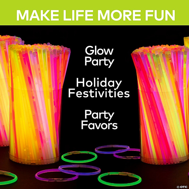 8 Bulk 1000 Pc. Bright Neon Colors Glow Bracelets Assortment