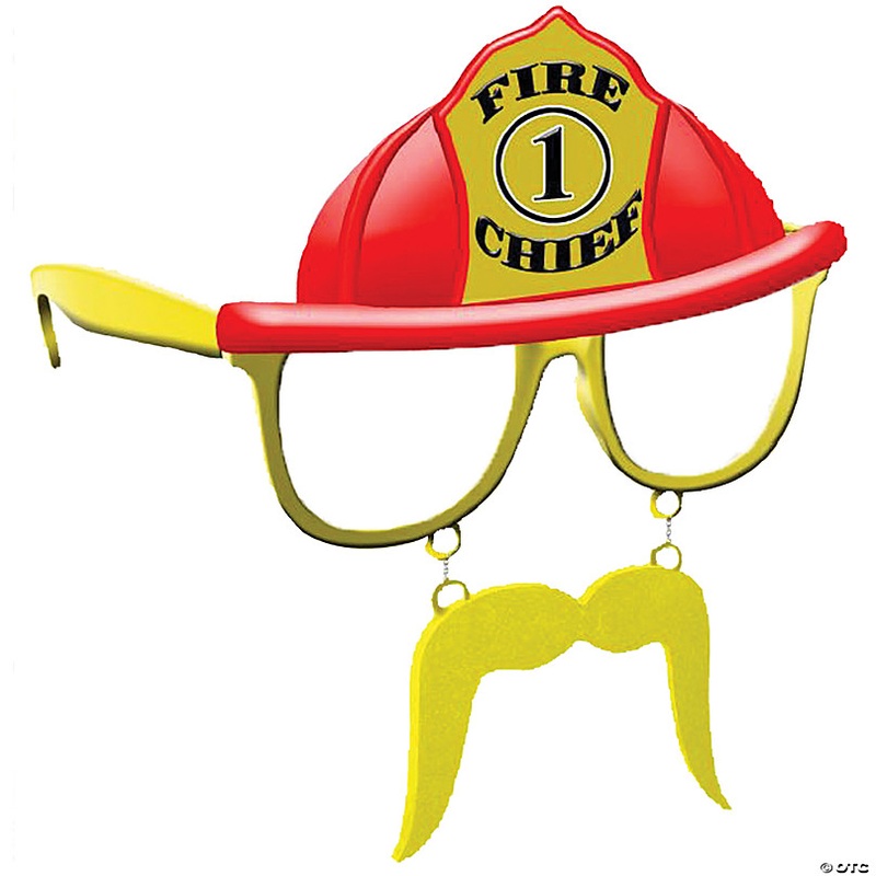 Adults Fire Chief Sun-Staches - 1 Pc.