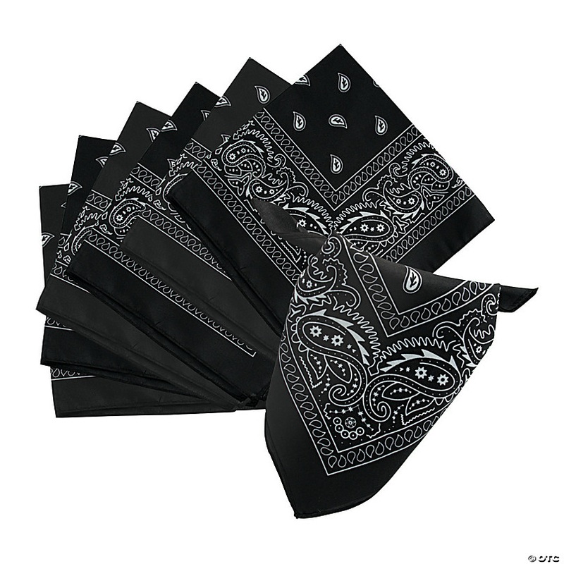 Classic Black Bandanas - 12 Pc.