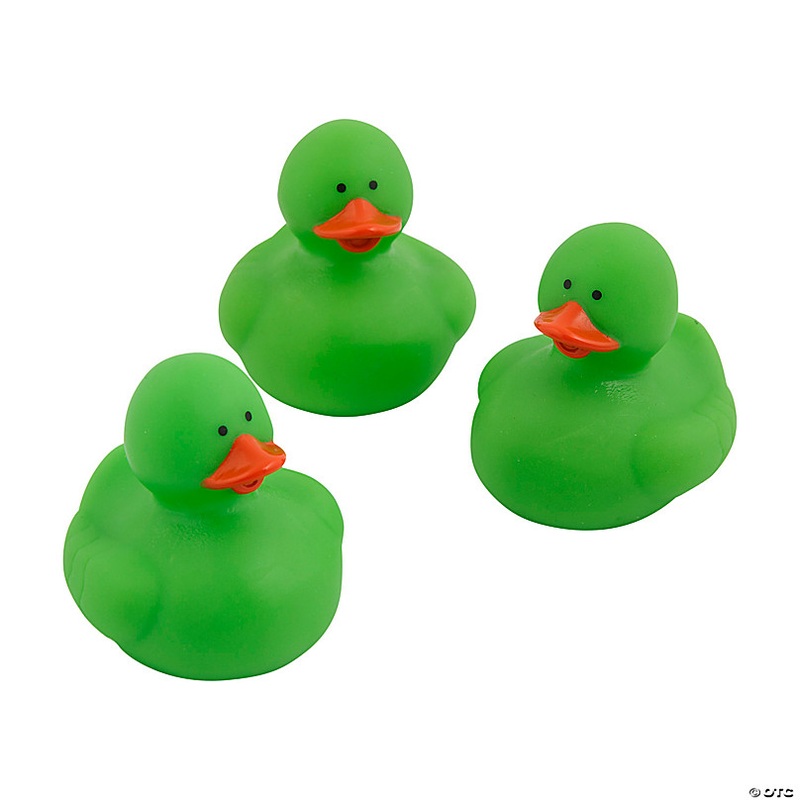 Green Rubber Ducks - 12 Pc.