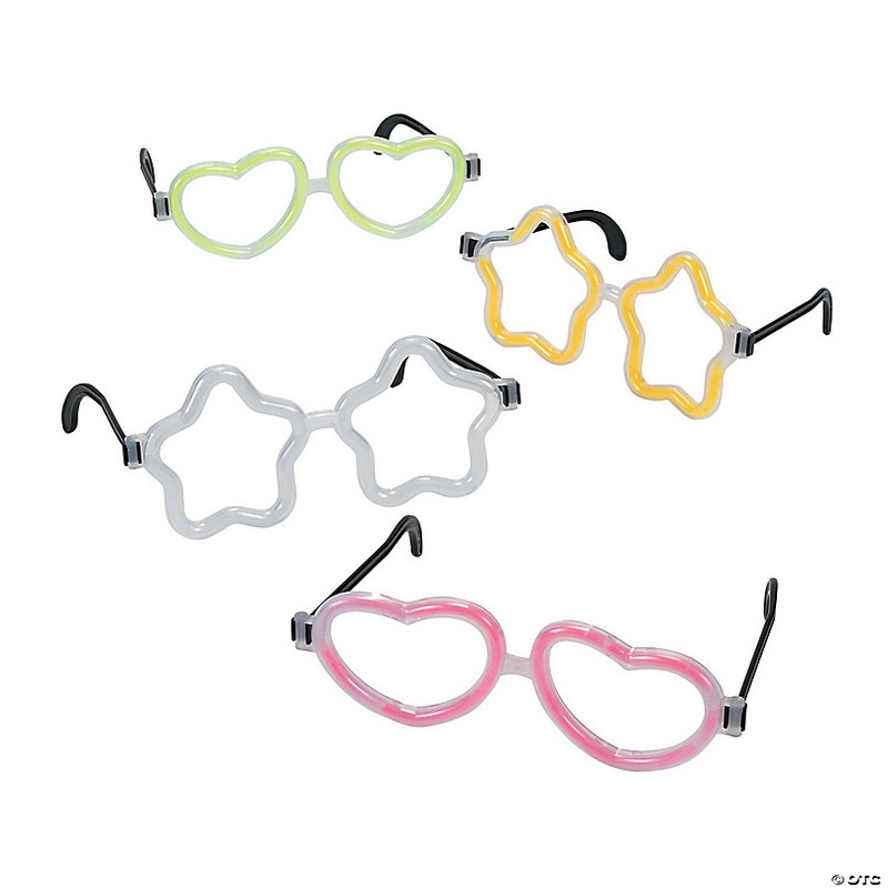 Heart & Star Glow Stick Glasses - 12 Pc.
