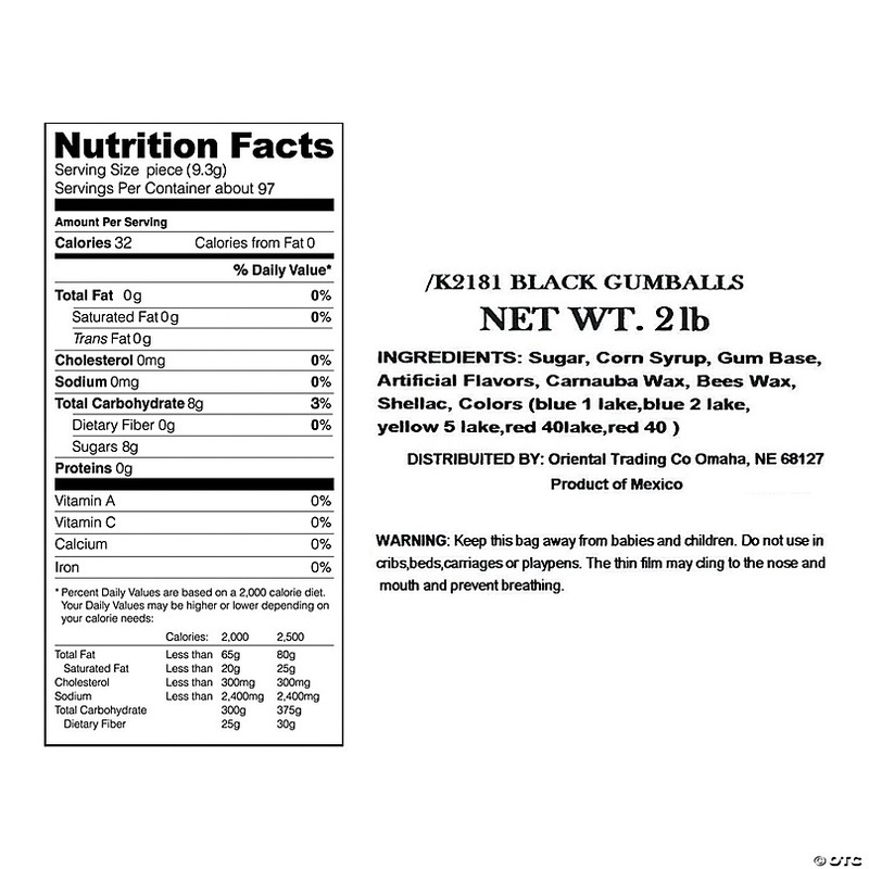 Large Black Gumballs - 97 Pc.