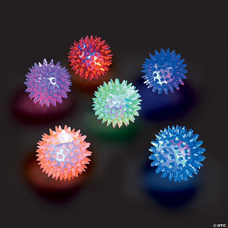 Mini Light-Up Spike Balls - 12 Pc.