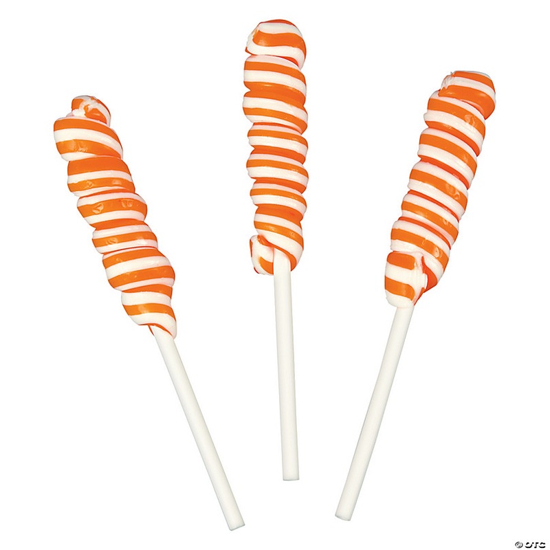 Orange Mini Twisty Lollipops - 24 Pc.