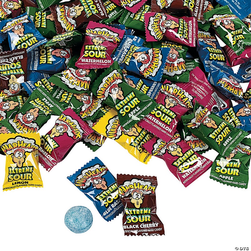 1 Lb. Bulk WarHeads Sour Fruit Flavors Hard Candy - 117 Pc.
