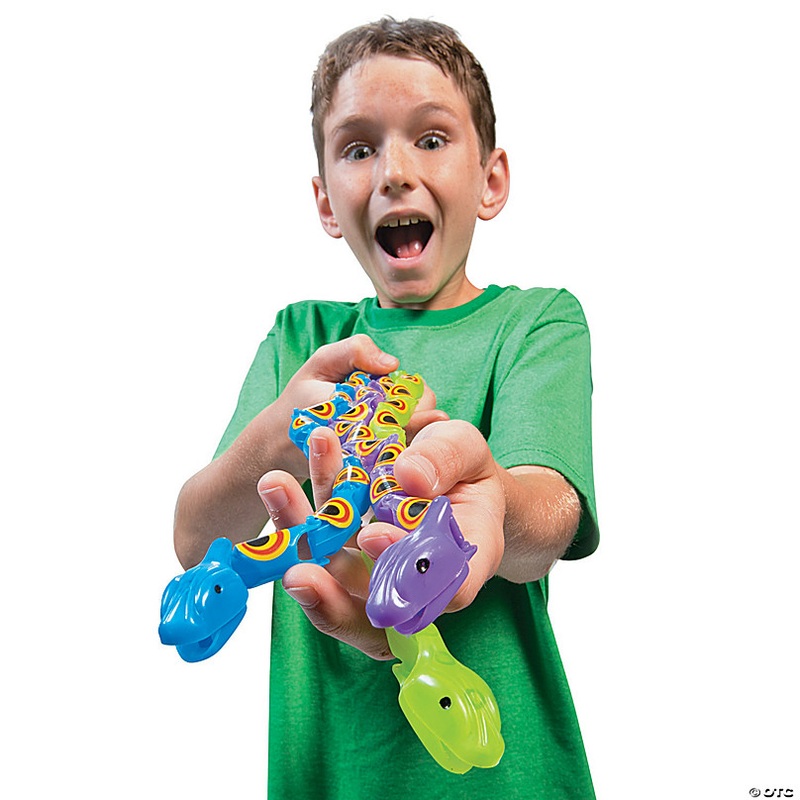 14 1/2 Purple, Green & Blue Plastic Jointed Wiggle Snakes - 36 Pc.