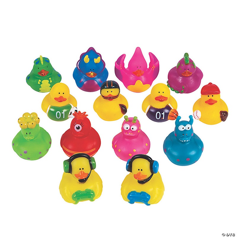 2 - 2 1/4 Bulk 48 Pc. Colorful & Cool Rubber Ducks Assortment