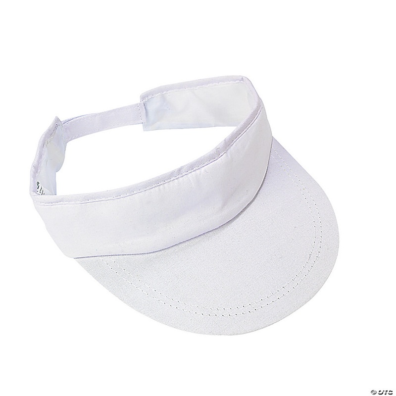 21 Bulk 48 Pc. DIY Classic White Cotton Visors with Touch Fasteners