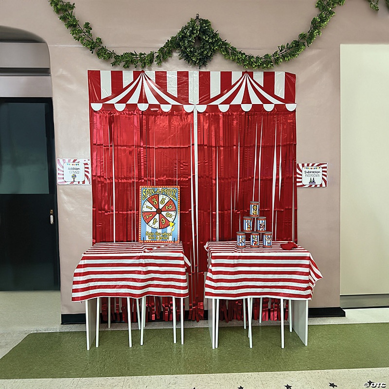 22 1/4 x 14 3/4 Red and White Carnival Spinning Prize Wheel