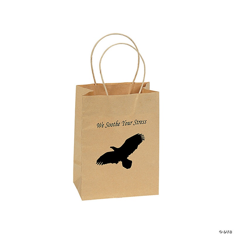 4 1/2 x 2 x 5 3/4 Small Brown Kraft Paper Gift Bags - 12 Pc.