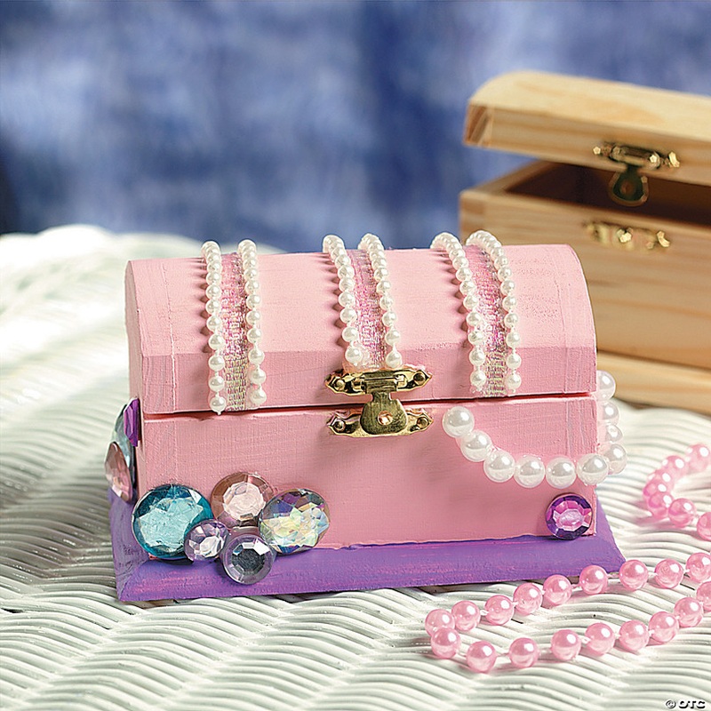 4 1/4 x 2 3/4 DIY Unfinished Wood Classic Treasure Boxes - 12 Pc.