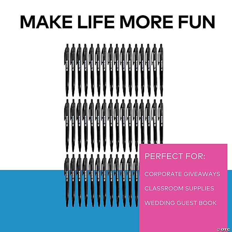 5 1/2 Bulk 48 Pc. Personalized Black Retractable Plastic Pens