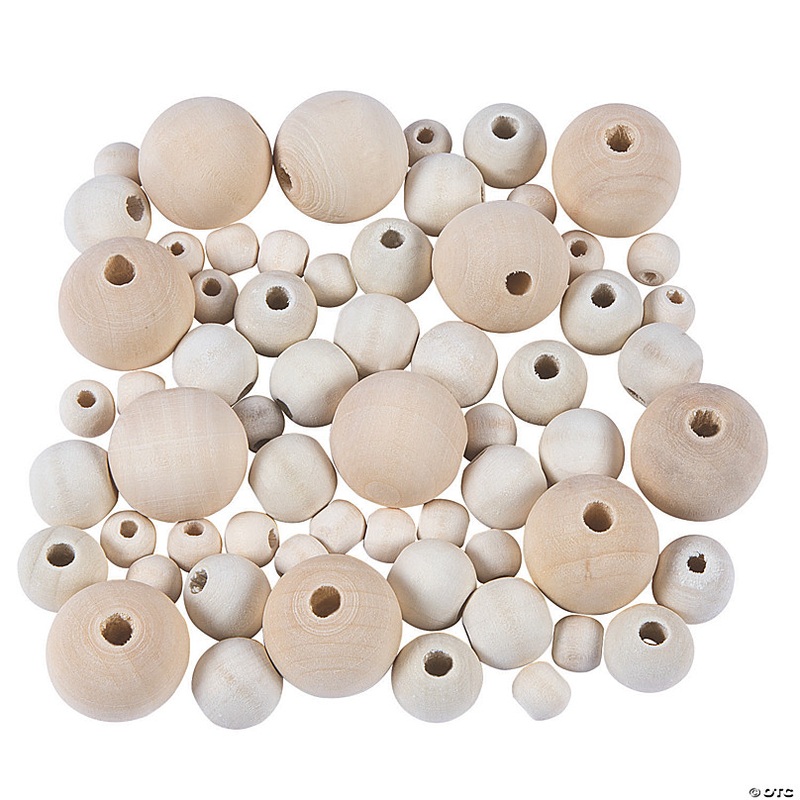6mm - 25mm Bulk 280 Pc. DIY Unfinished Wood Bead Assortment