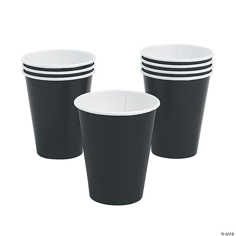 9 oz. Black Disposable Paper Cups - 24 Ct.