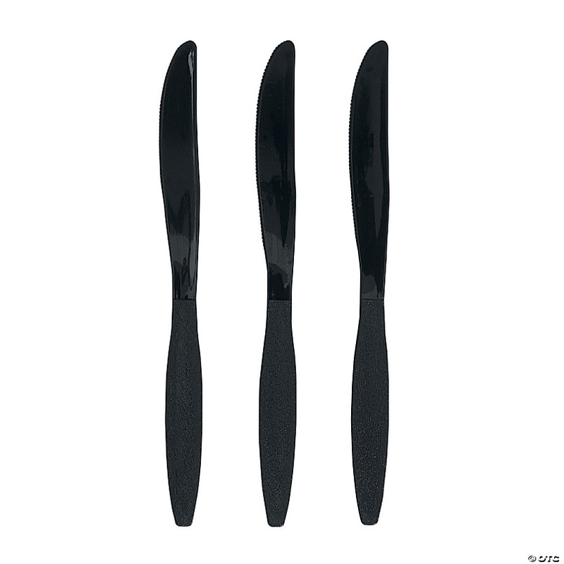 Bulk  50 Ct. Black Plastic Knives