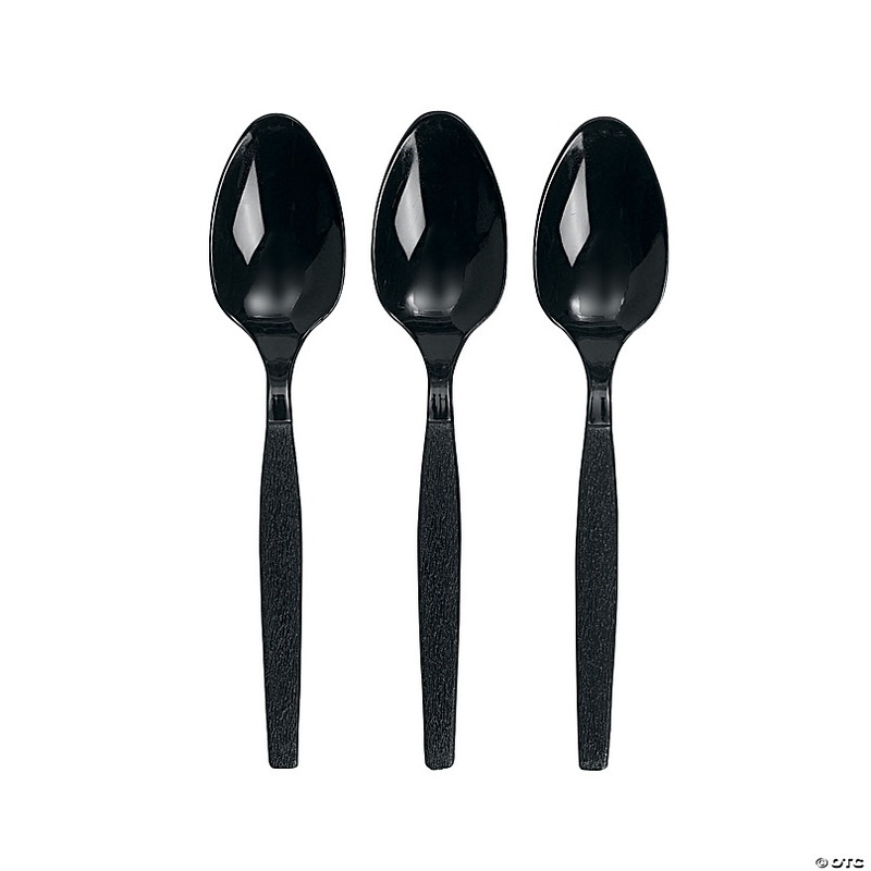 Bulk  50 Ct. Black Plastic Spoons