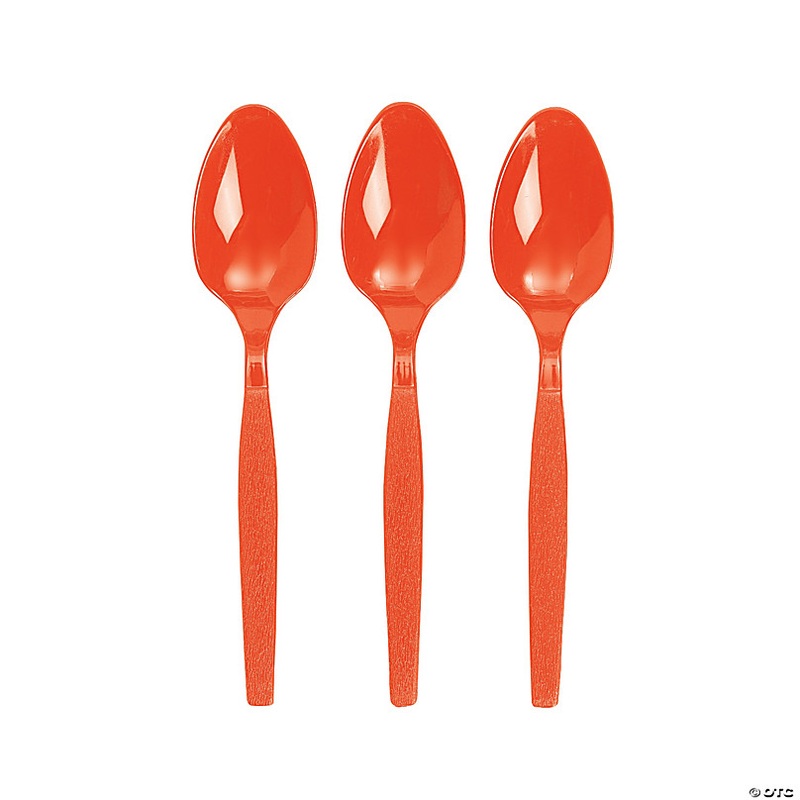Bulk  50 Ct. Orange Plastic Spoons