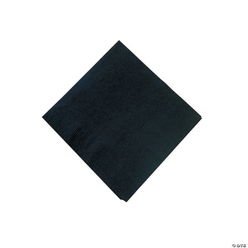 Bulk  50 Pc. Black Beverage Napkins