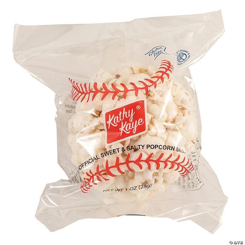 Kathy Kaye Baseball Sweet & Salty Popcorn Ball Packs- 18 Pc.