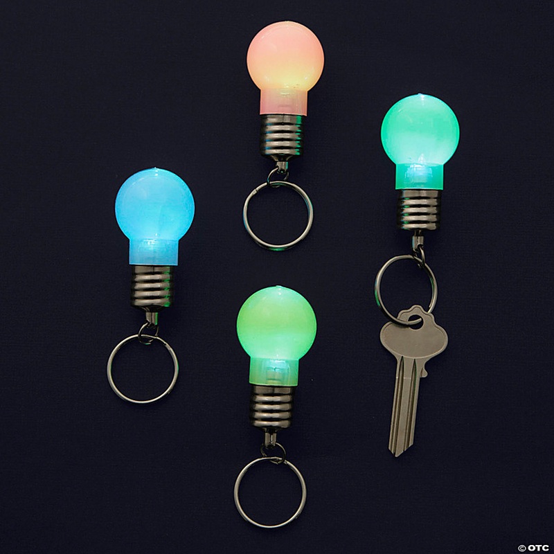 Light-Up Lightbulb Keychains - 12 Pc.