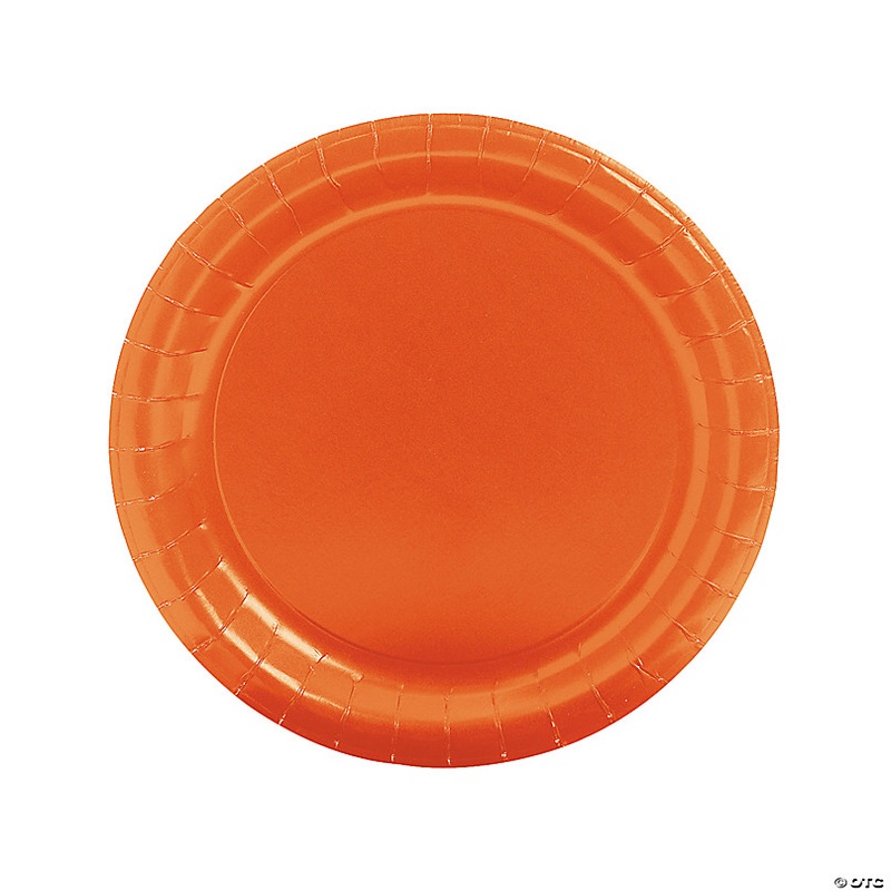 Orange Paper Dinner Plates - 24 Ct.