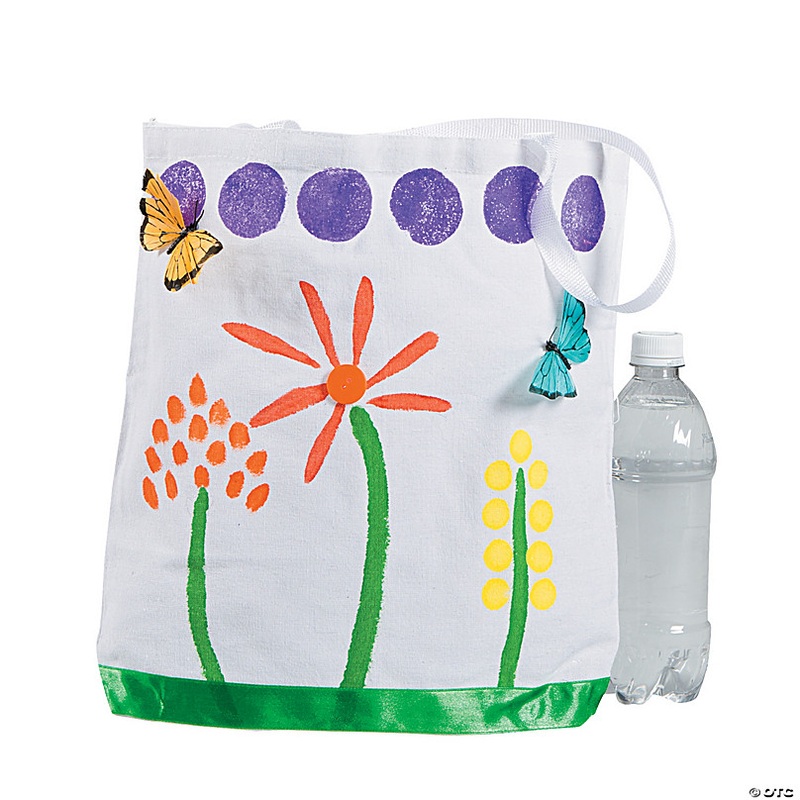 12 x 13 1/4 Bulk 48 Pc. DIY Large Classic White Canvas Tote Bags