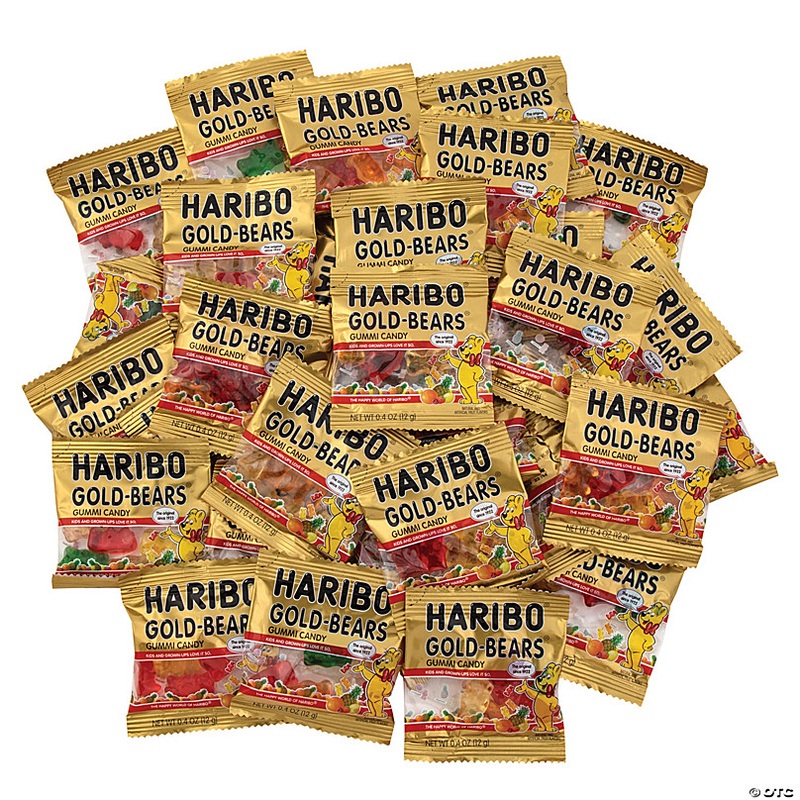 15 oz. Haribo Classic Gold Fruit Gummi-Bears Mini Packs - 37 Pc.