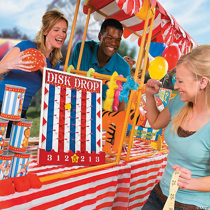 16 x 20 Classic Carnival Red, White & Blue Wood Disk Drop Game