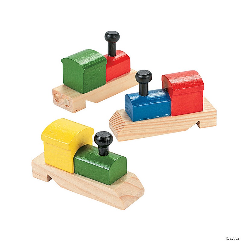 3 3/4 Retro Train-Shaped Wooden Whistles - 12 Pc.