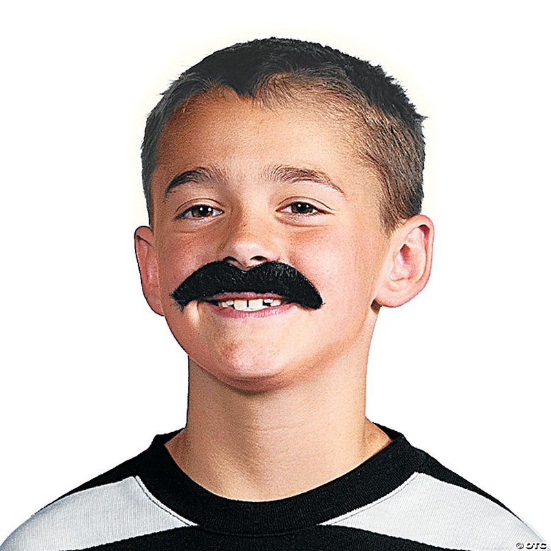 3 Black Hair Funny Styles Adhesive Fake Mustaches - 36 Pcs.