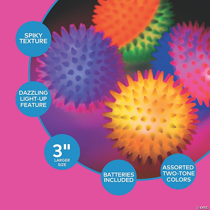 3 Light-Up Two-Tone Bouncy Ball Assortment - 12 Pc.