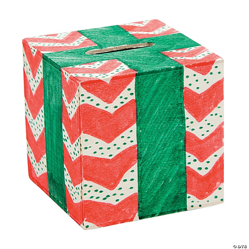 3 x 3 DIY Craft Unfinished Wood Block Banks - 12 Pc.