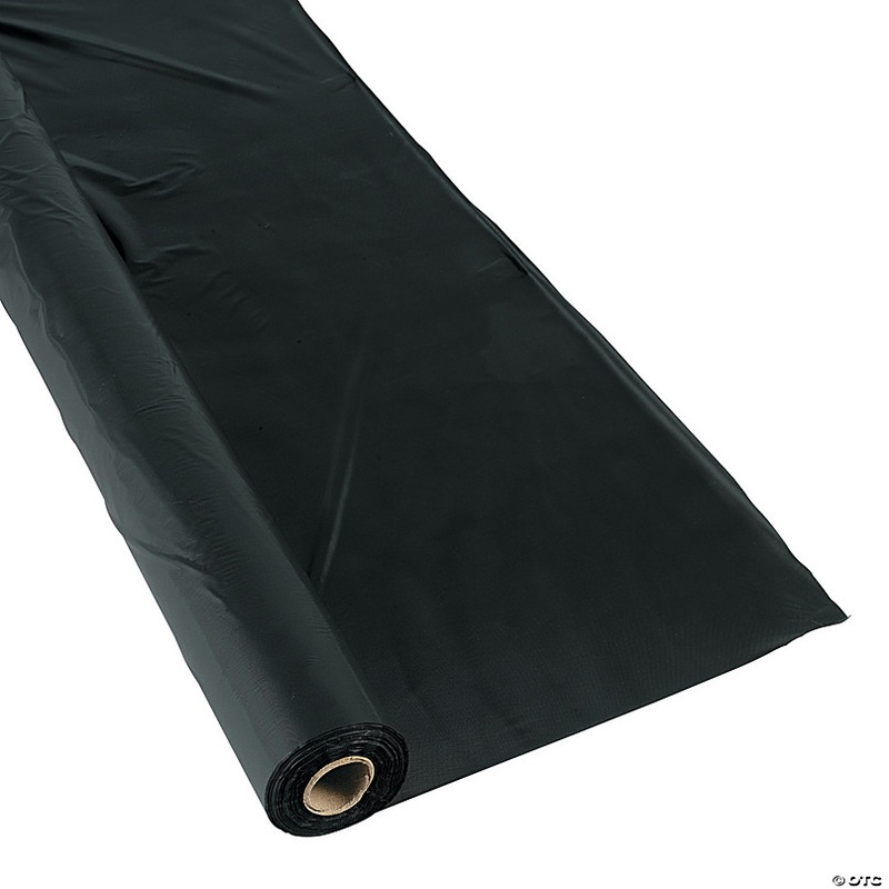 40 x 250 ft. Black Extra Long Plastic Tablecloth Roll