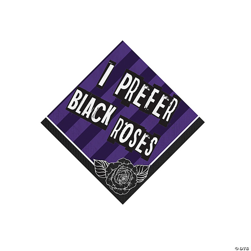 5 Wednesday Addams I Prefer Black Roses Party Beverage Napkins - 16 Ct.