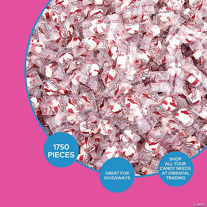 Bulk 1750 Pc. Red Bird Peppermint Soft Puff Candies