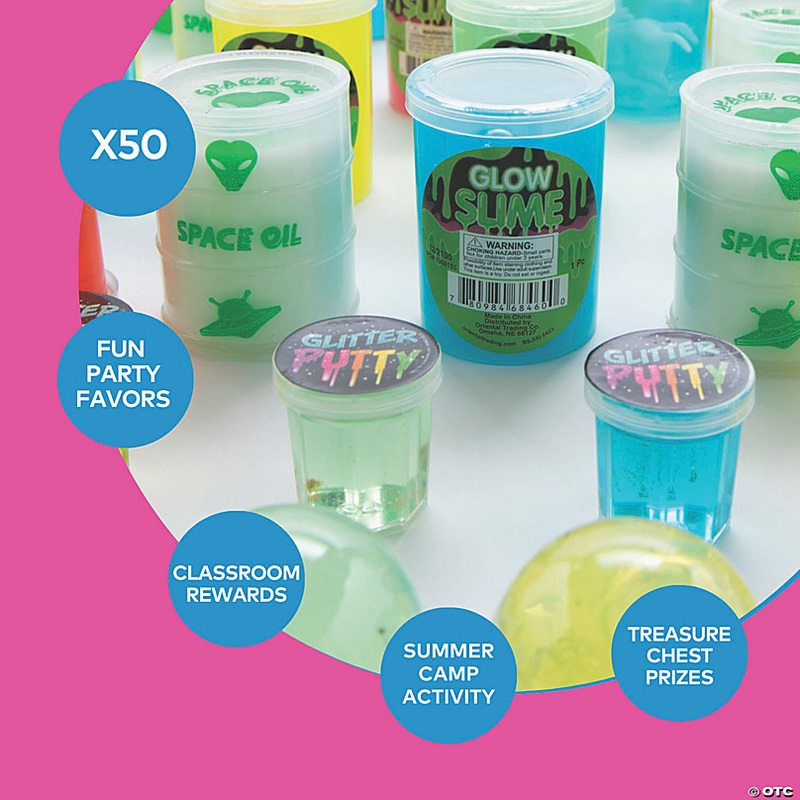 Bulk 50 Pc. Everyday Fun Multicolor Putty & Slime Handout Assortment