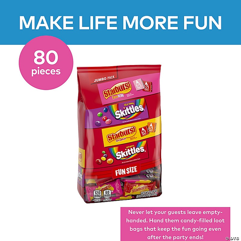 Bulk 80 Pc. Starburst & Skittles Fun Size Variety Candy Mix