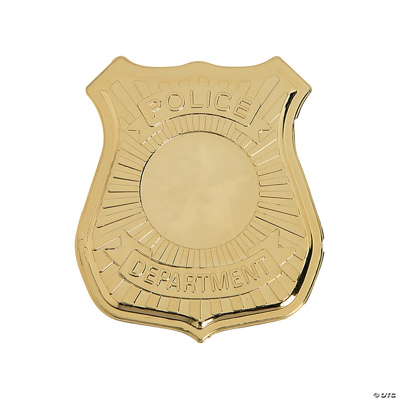 Fun Police Badges for Kids - 12 Pc. with Metallic Finish