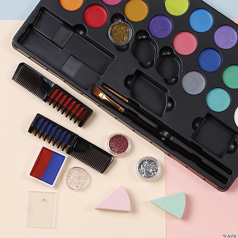 Incraftables Face Painting Kit for Kids & Adults. Face Painting Kit for Kids Party w/ Colors, Stencils, Brushes, Glitters & More. Non-Toxic Water Based