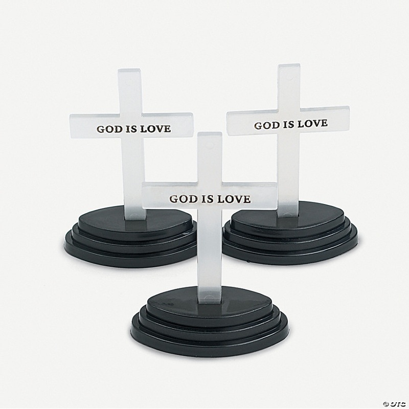 Inspirational Glow-in-the-Dark Crosses with 'God is Love' Inscription - 12 Pc.