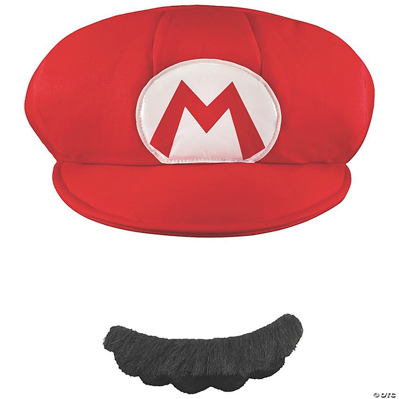 Men's Super Mario Bros. Red Mario Hat & Mustache
