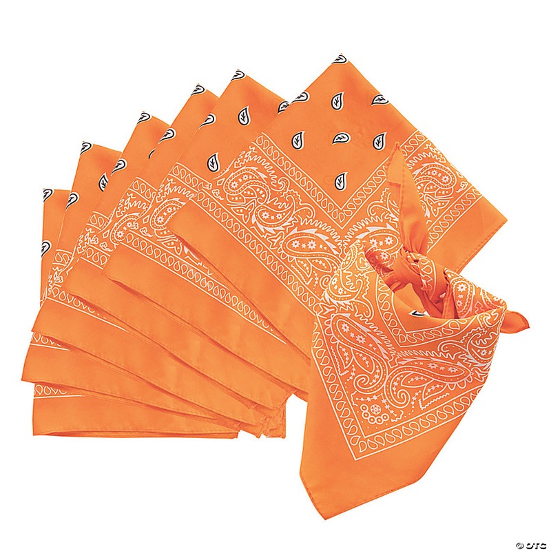 Orange Bandanas - 12 Pc.