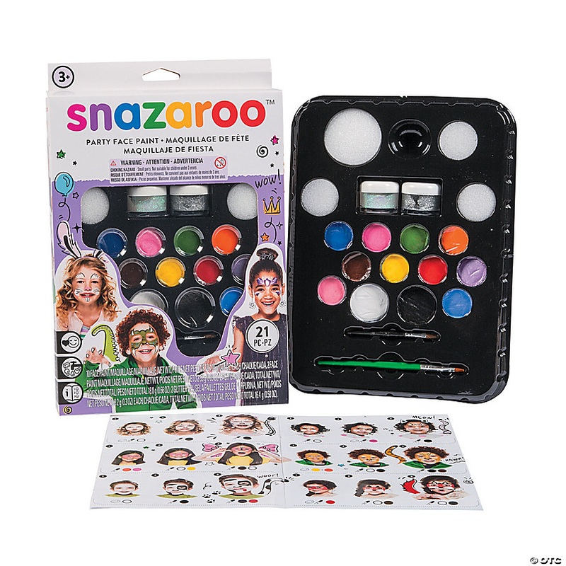 Snazaroo Ultimate Party Face Painting Supplies Kit - 21 Pc.