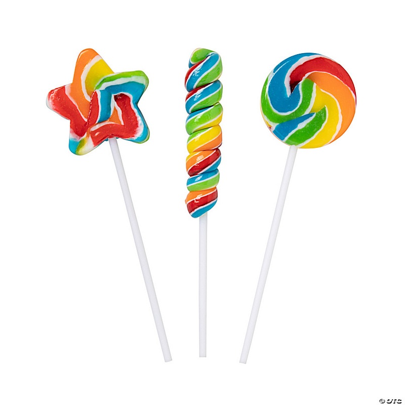 1 1/2 - 2 1/2 Bulk 250 Pc. Rainbow Mini Swirl Lollipop Assortment