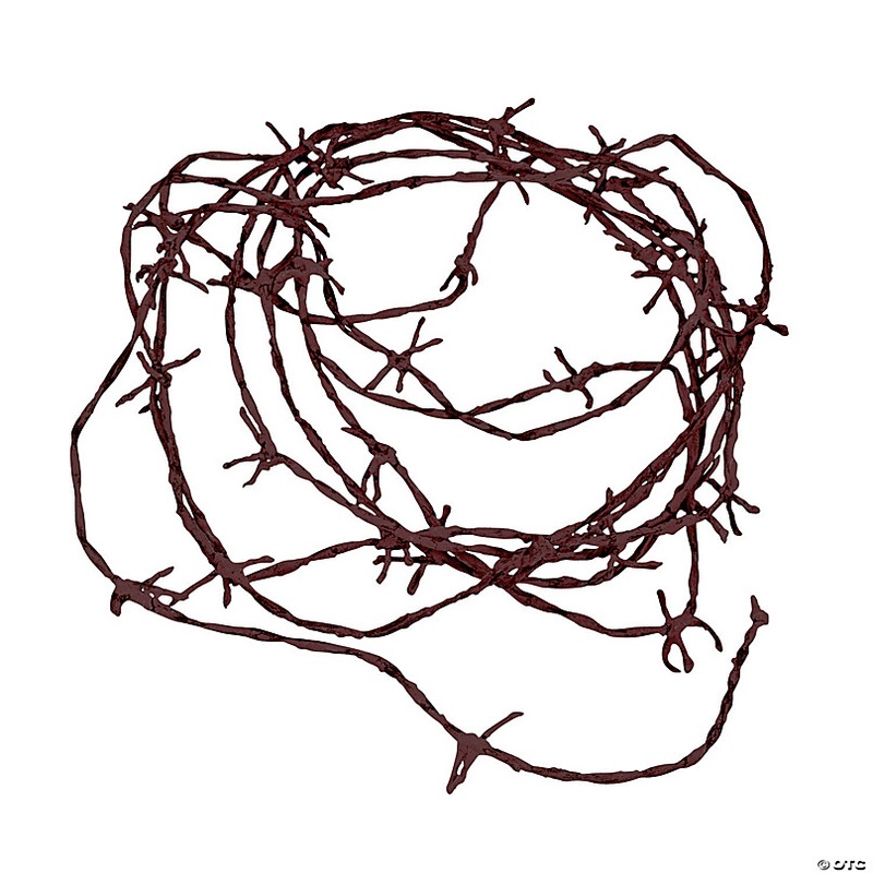 18 ft. Rusty Faux Twisted Barbwire Nylon Cord Garland