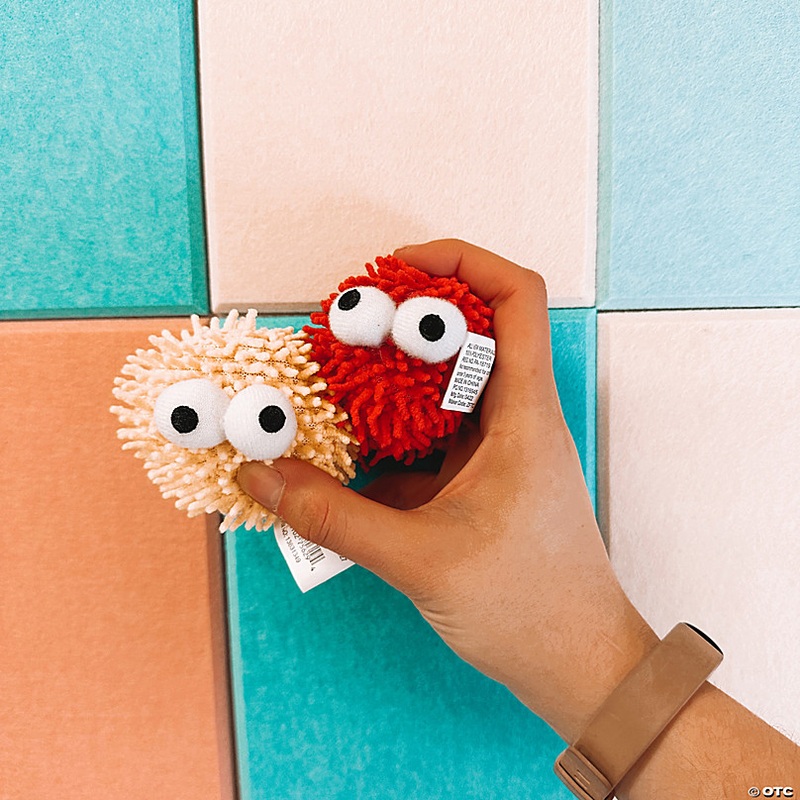 2 3/4 Mini Plush Googly Eye Primary Color Dry Erase Board Erasers - 12 Pc.