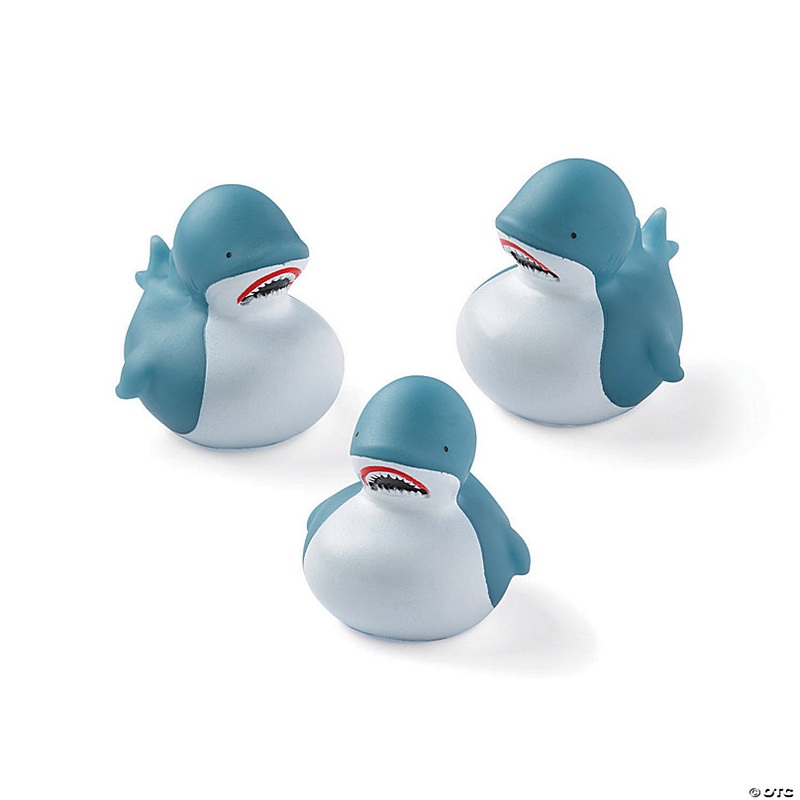 2 Classic Great White Shark Rubber Ducks - 12 Pc.